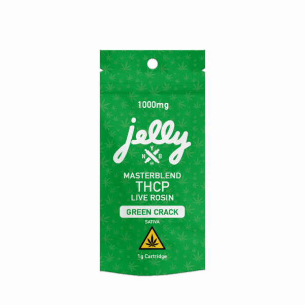 Green Crack Sativa Masterblend 1G vape cart by Not Your Bakery, energizing and flavorful, at Select Choice.