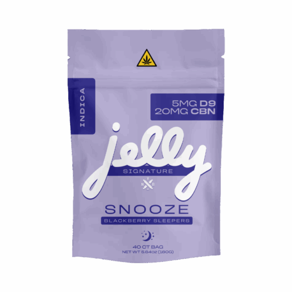 Indica-powered Snooze gummies by Not Your Bakery, designed for deep relaxation, featured at Select Choice.