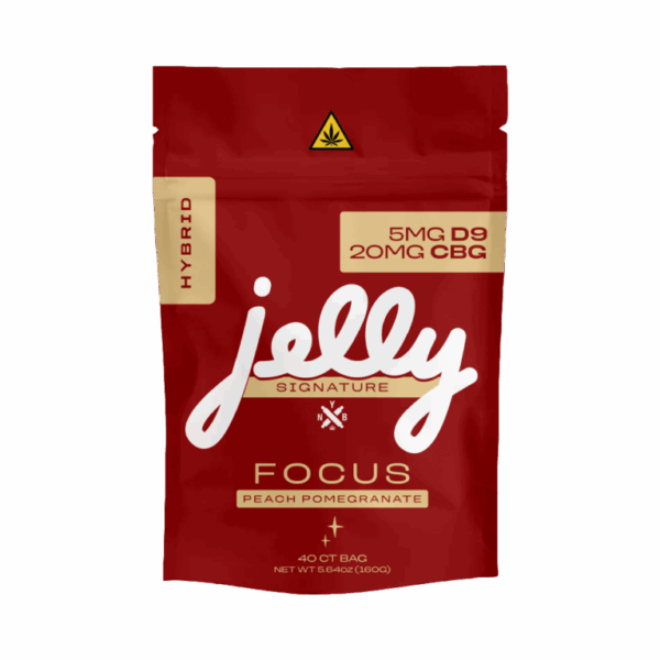 Focus-enhancing Peach Pomegranate gummies by Not Your Bakery, part of the JELLY Signature line, at Select Choice.