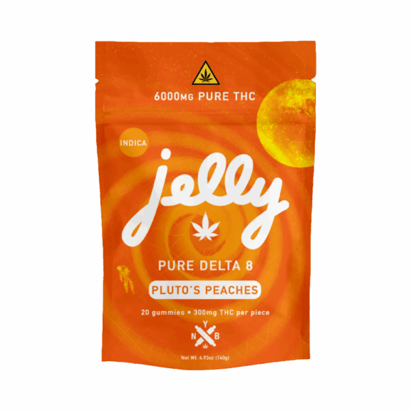 Enjoy sweet and potent Plutos Peaches Delta 8 gummies, 300mg each | Select Choice