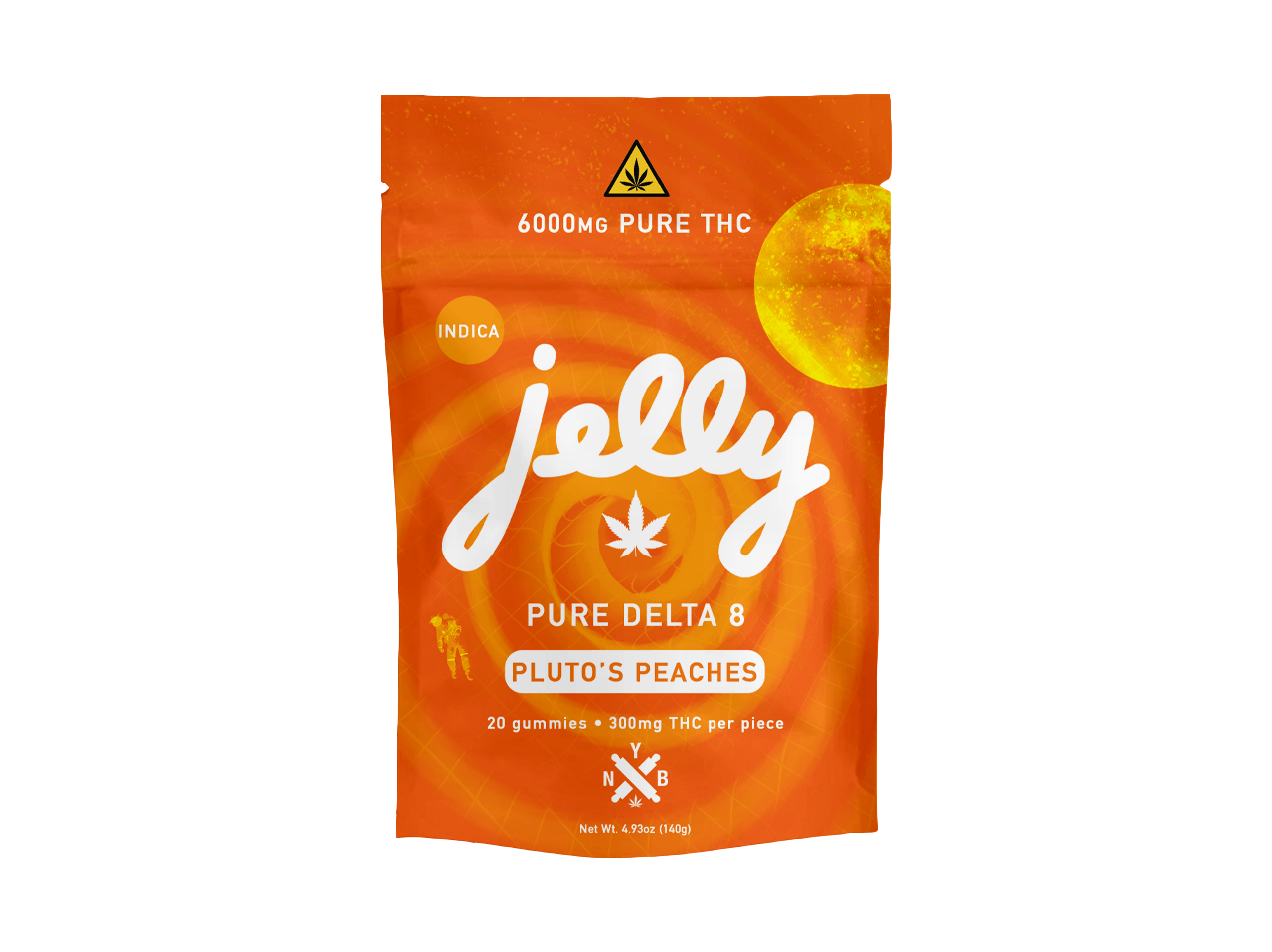 JELLY Delta 8 Plutos Peaches 20ct 300mg gummies | Select Choice