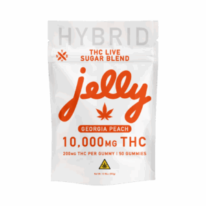 Jelly Georgia Peach Live Sugar THC Gummies, 50 count, 200mg each at Go THC.