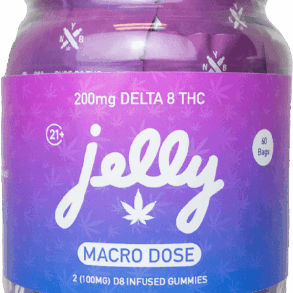 Jelly MacroDose Night Formula – CBN boosted gummies designed to promote restful sleep and relaxation.