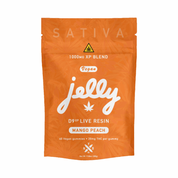 Tropical mango peach gummies with D9XP live resin by Not Your Bakery, featured at Select Choice.