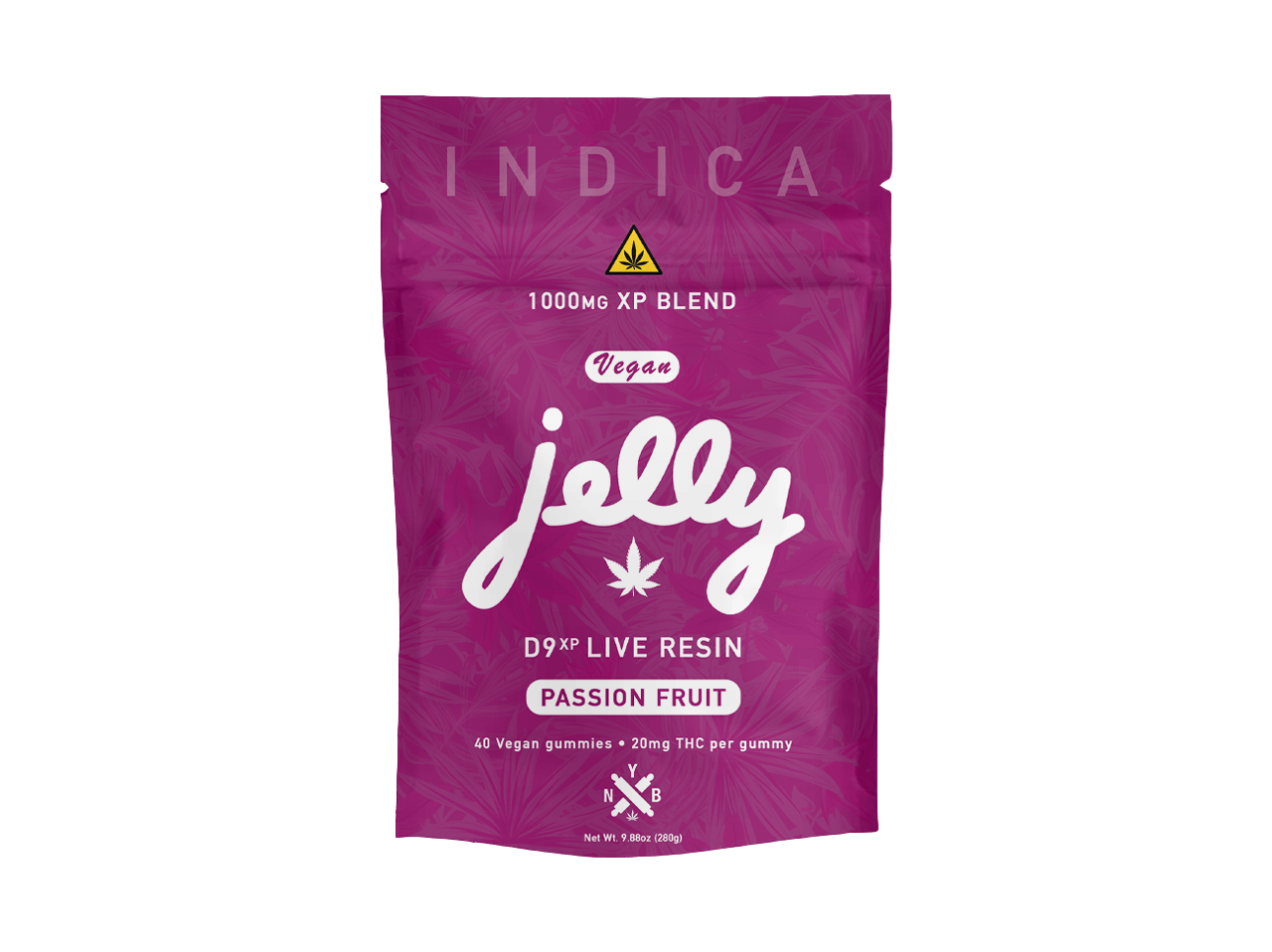 Not Your Bakery JELLY D9XP Passion Fruit Gummies 1000mg 40ct Select Choice