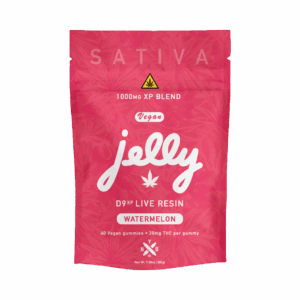 Jelly D9XP Live Resin gummies, Watermelon, 40 count, 25mg each, 1,000mg total at Go THC