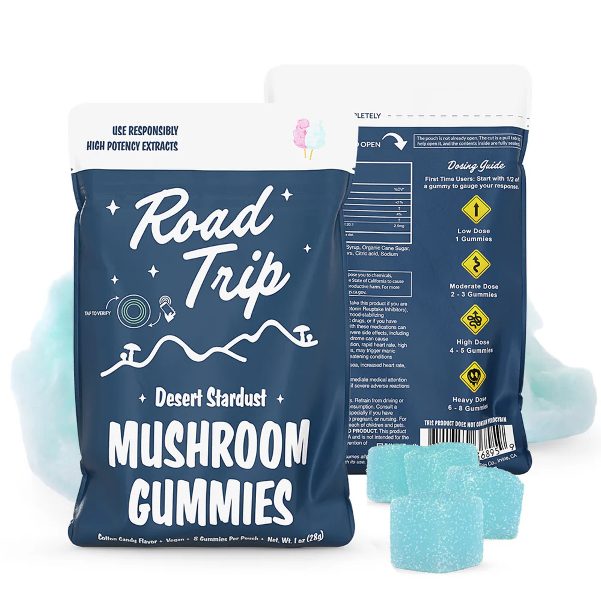 Road Trip Gummies Desert Stardust Cotton Candy flavor premium gummies