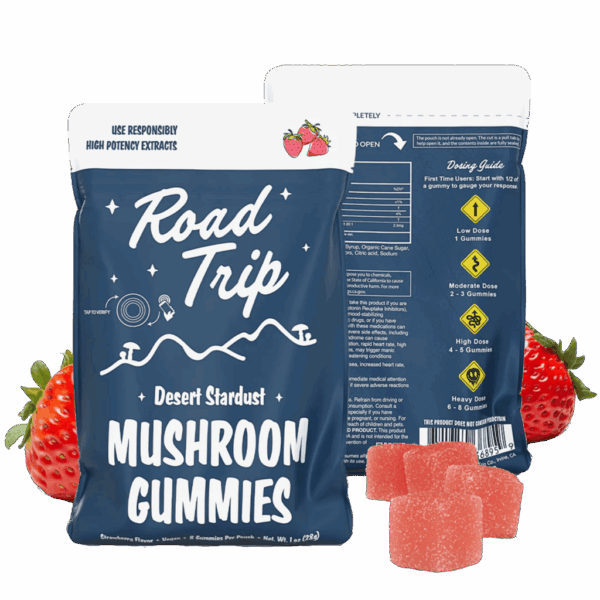 Road Trip Gummies Desert Stardust – Strawberry flavor, crafted for quality and taste.