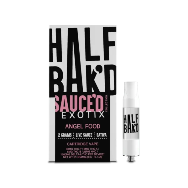 Sweet “Angel Food” cake flavor meets sativa energy in this 2 G SAUCE’D Exotix cartridge – Select Choice