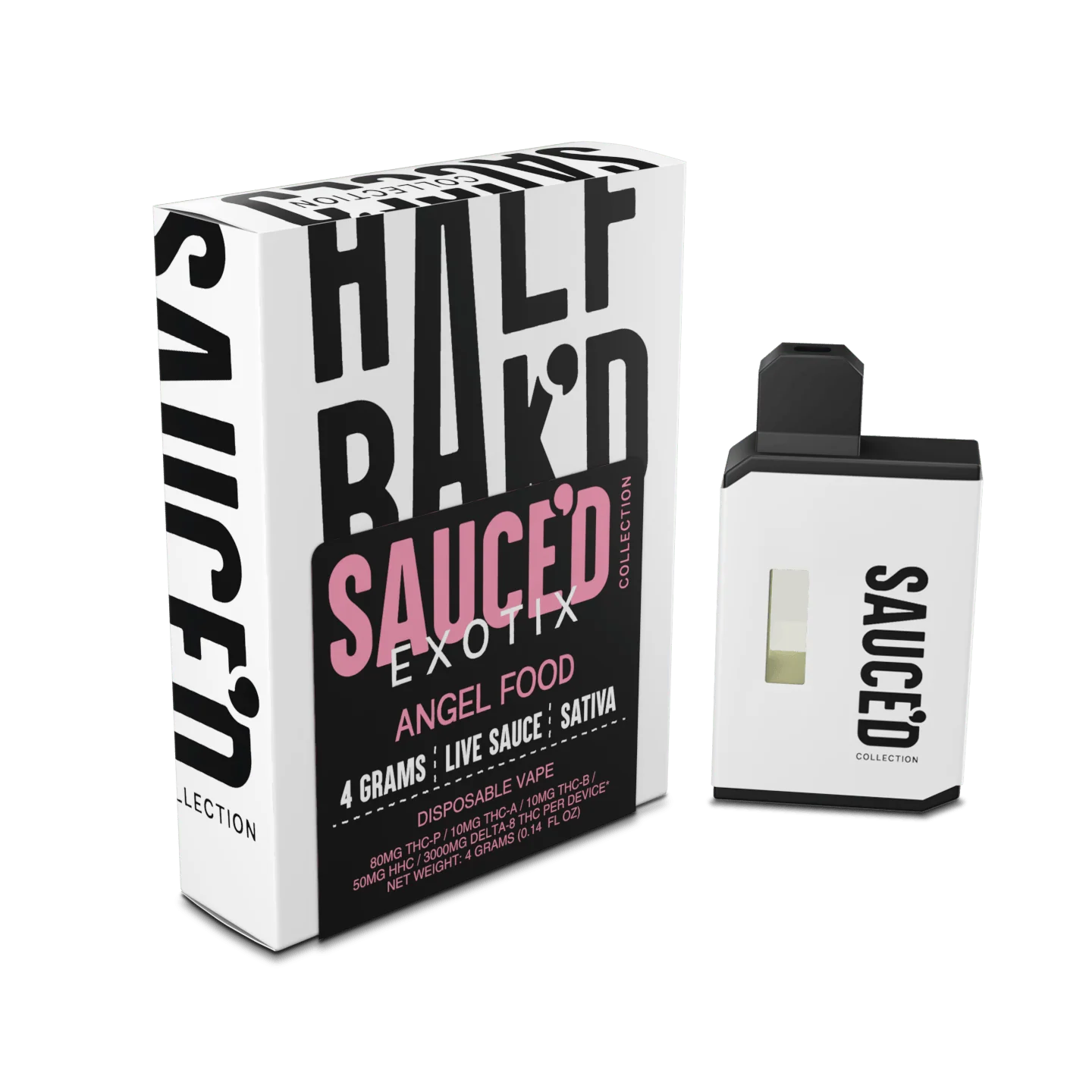 Half BAK’D Angel Food Sativa 4G Disposable SAUCE’D Exotix – Select Choice