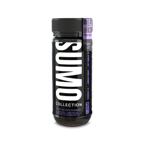 Sweet berry flavor and high-potency effects — Berry Blast SUMO Gummies by Half BaK’d at Select Choice.