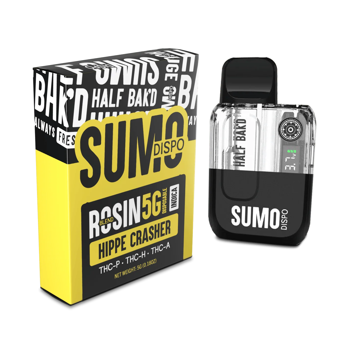 Half BaK’d Hippie Crasher Indica SUMO Rosin Blend 5G Disposable | Select Choice