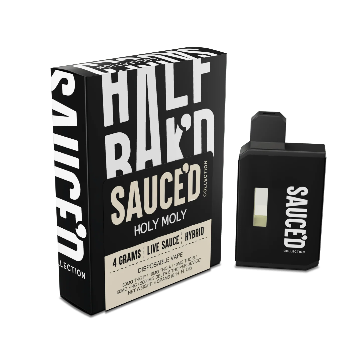 Bold flavor and balanced hybrid effects — Holy Moly 4G Disposable by Half BaK’d at Select Choice.