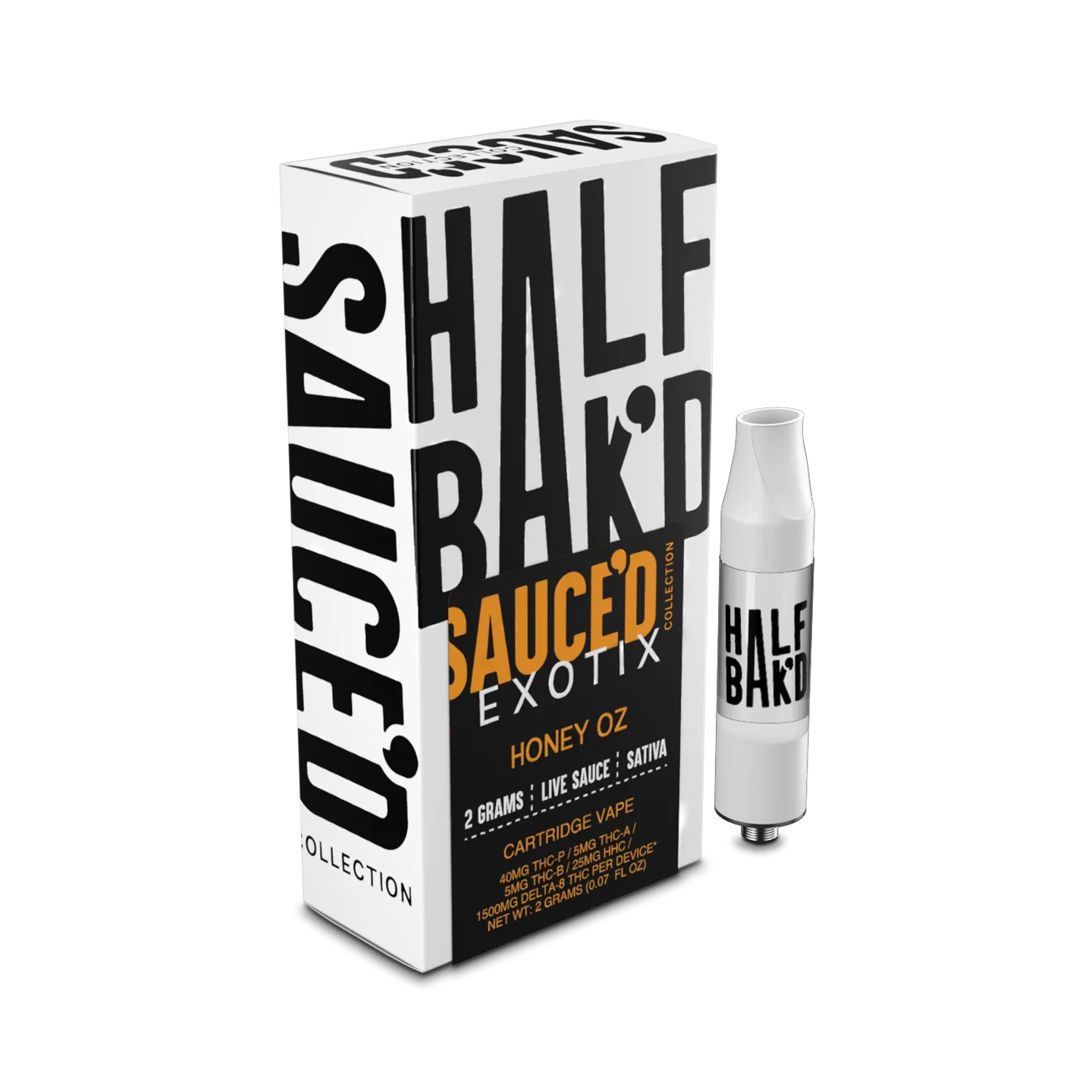 Half BaK’d Honey OZ Sativa Sauced Exotix 2G 510 Cart | Select Choice