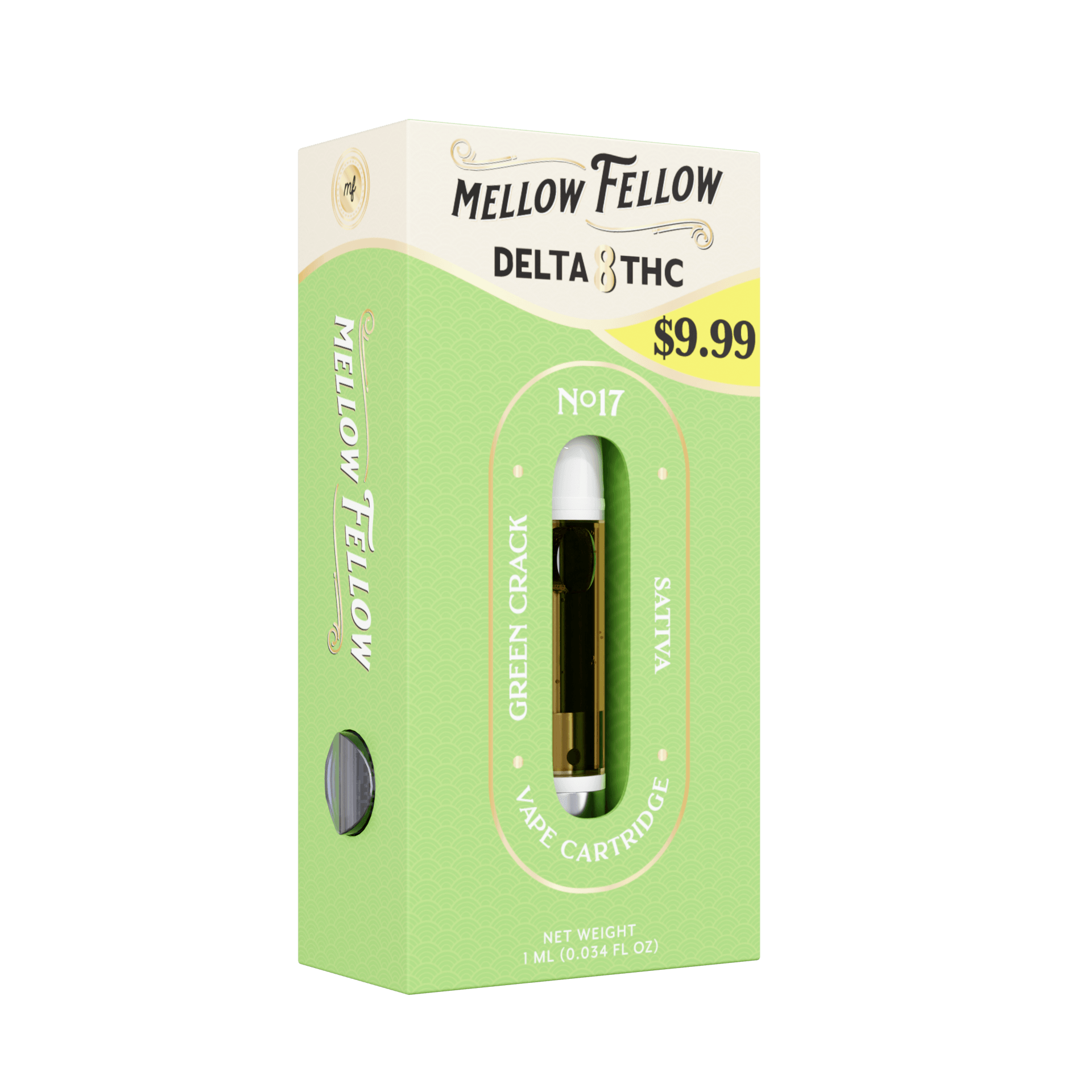 Mellow Fellow Green Crack Delta 8 THC 1G 510 Sativa Cartridge | Select Choice
