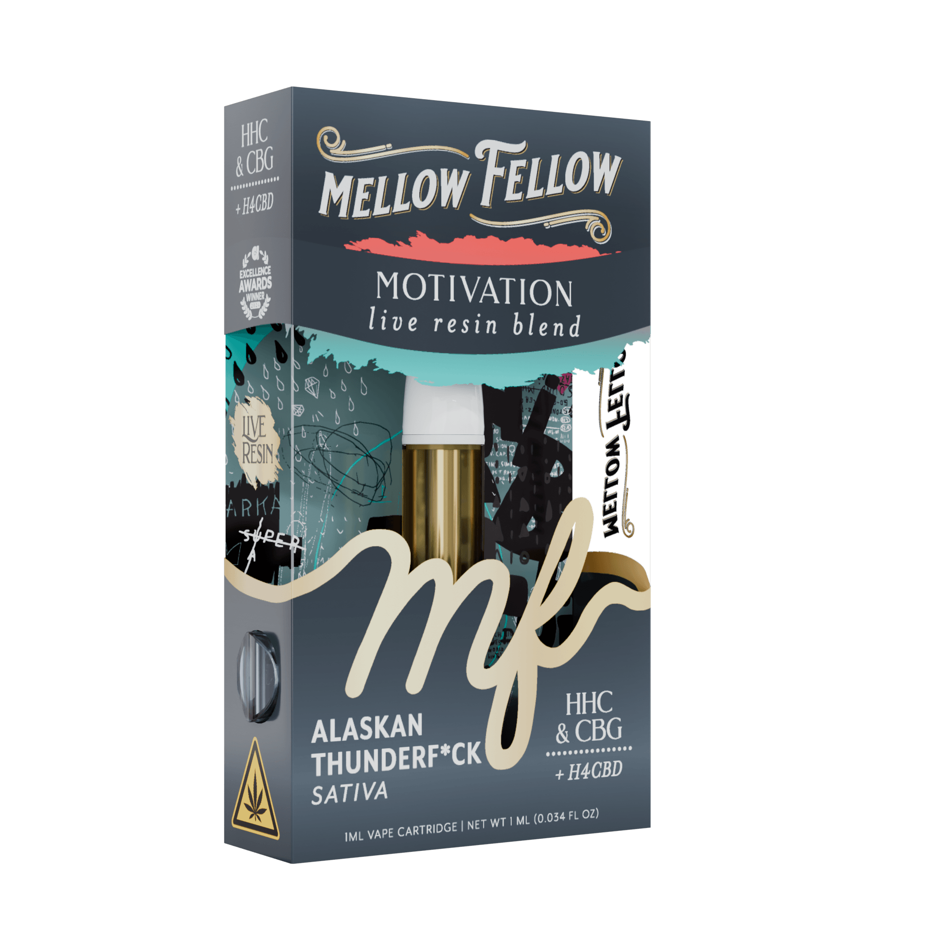 Mellow Fellow Alaskan Thunder Fuck Sativa 1G Cart Charged | Select Choice