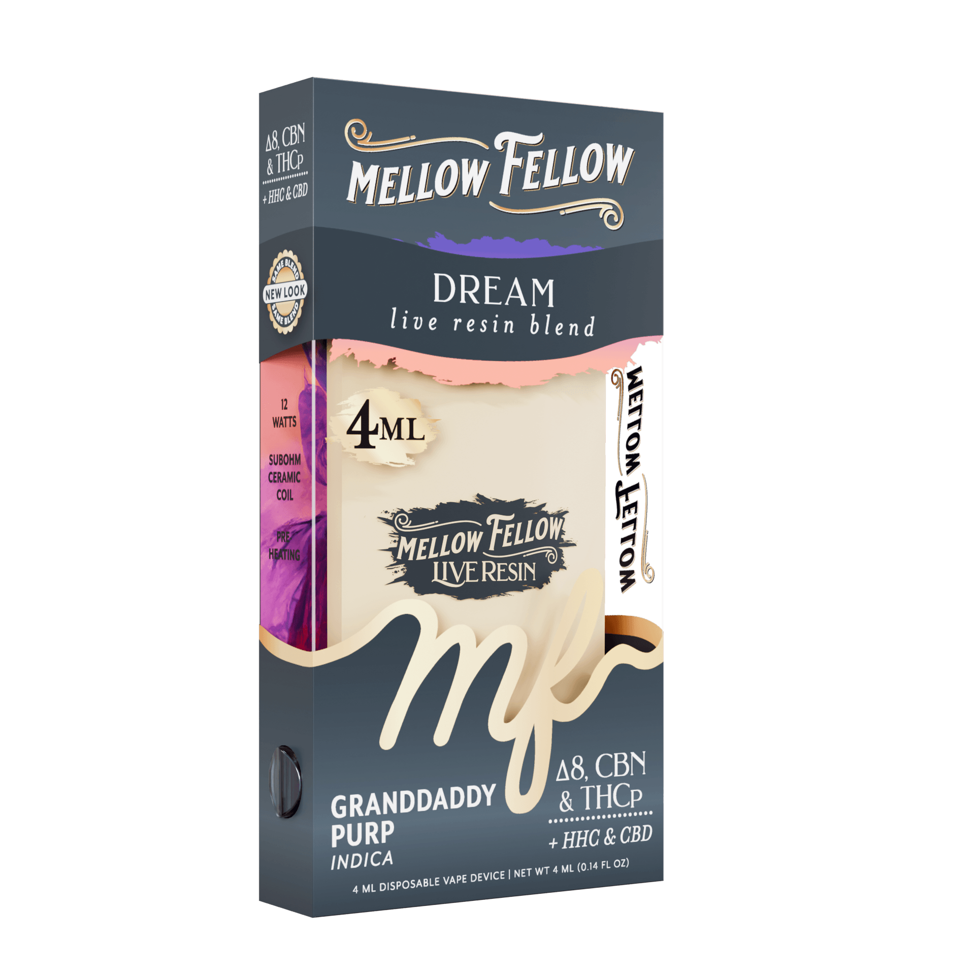 Mellow Fellow Dream Indica 4ML Live Resin Vape | Select Choice