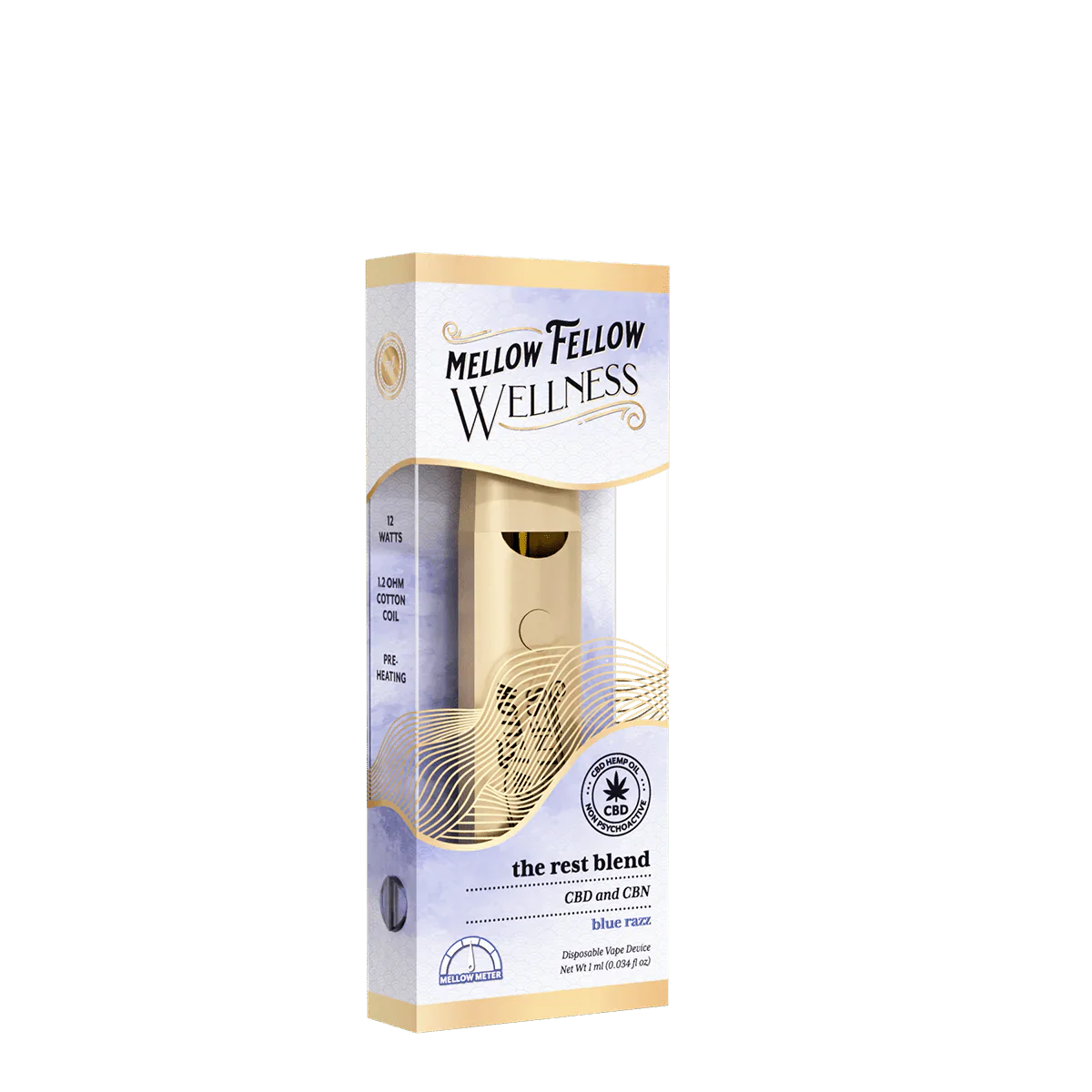 Mellow Fellow Blue Razz Rest Blend 1G CBD & CBN Vape | Select Choice