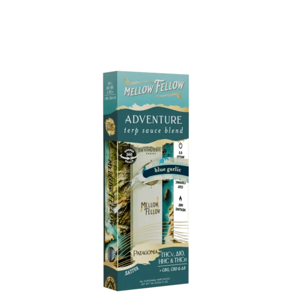 Stay sharp with Mellow Fellow Blue Garlic Sativa 1G Fidget Disposable from LiftoffSmoke.