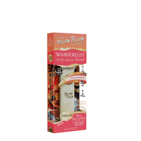 Relax and unwind with Mellow Fellow Star Monkey Indica 1G Fidget Disposable from Select Choice.