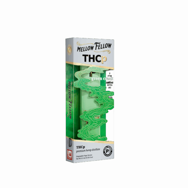 Citrus flavor and uplifting Sativa effects — Green Crack THCP .5G Disposable by Mellow Fellow at Select Choice.