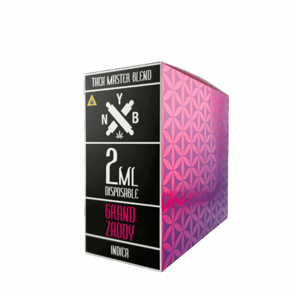Grand Zaddy Indica THCH disposable vape by NYB, 2g potency for deep relaxation, at Select Choice.