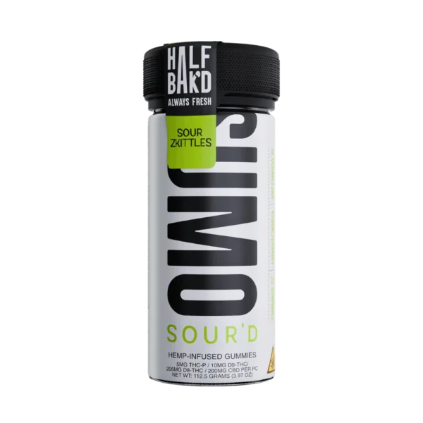 Satisfy your sour cravings with Half Bak’d Sour Zkittles 10,000MG SUMO Gummies from Select Choice.