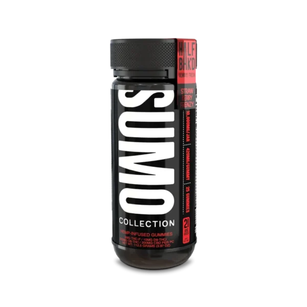 Enjoy sweet, potent strawberry flavor with Half Bak’d Strawberry Frenzy 10,000MG SUMO Gummies from Select Choice.