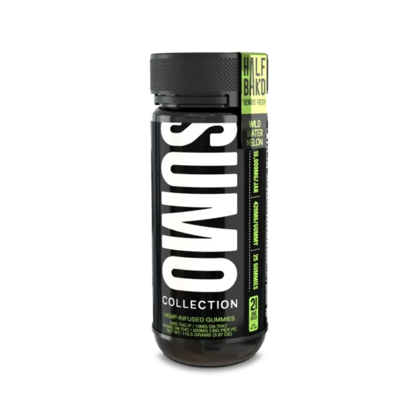 Enjoy sweet, potent watermelon flavor with Half Bak’d Wild Watermelon 10,000MG SUMO Gummies from Select Choice.